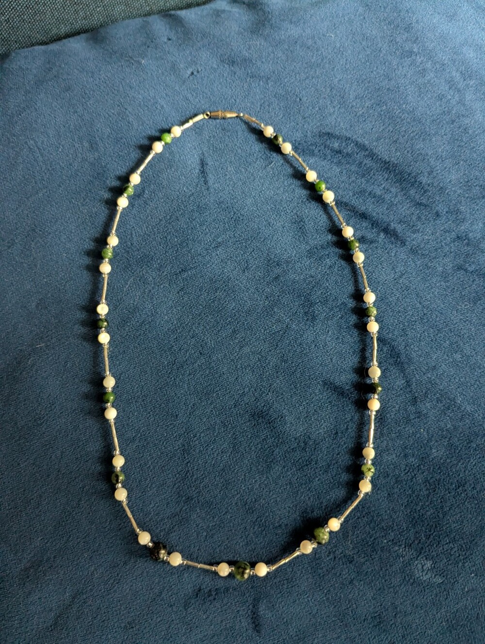 Beaded Green and Cream Women’s Necklace